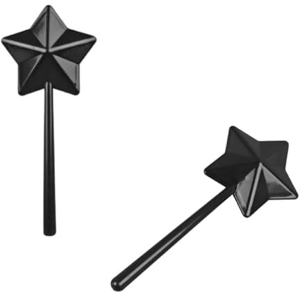 2 pezzi bacchetta saliera e pepiera, bacchette magiche duo sale condimento spezie stelle bastoncino ricaricabile a forma di pentagramma dispenser di sale con fori per la cucina (Nero)