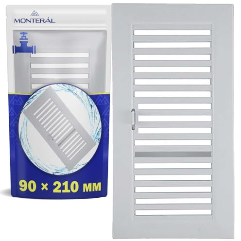 Rejilla Ventilacion Rectangular 90x210mm con Mecanismo de Apertura y Cierre | Fabricada en Plástico Blanco - Garantía de 10 Años - MONTERAL