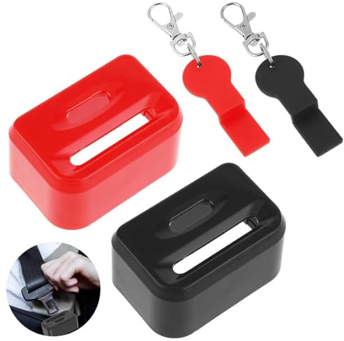 ZEPIQOR Protège Ceinture de Securite Enfant 2 Pieces, Empêche les Enfants de Déboucler la boucle de ceinture de sécurité, le couvercle de boucle de ceinture de serrure enfant avec 2 clés