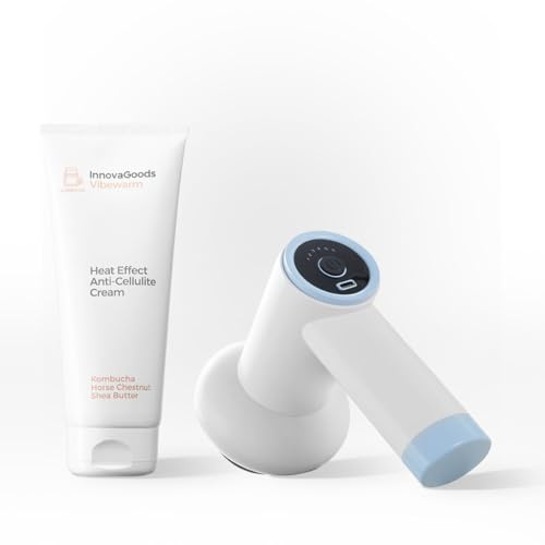 InnovaGoods® Kombucha Anti-Cellulite-Behandlungs-Set, 1 x Anti-Cellulite-Creme mit Wärmeeffekt, 1 x 6-in-1 wiederaufladbare Anti-Cellulite-Massagepistole, schützt die Haut und entfernt Giftstoffe