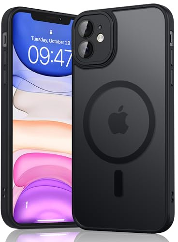 YLK Cover Magnetic per iPhone 11, Custodia Protettiva Completa con Magsafe,Traslucida Opaca Posteriore Sottile Antiurto Protettiva Case per iPhone 11 (Nero)