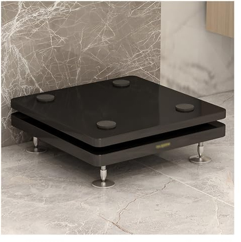 Subwoofer Isolation Stand With Adjustable Spikes & Rubber Feet ,2 Floors Speaker Stand Platform,Stabilizer Base,Floor Speakers,Mobile On Wheels,for Studio Monitor, Subwoofer(Black-A,BRACKET STYLE_25X3