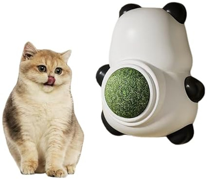 Aeuezdia Cat Nip Ball, Catnip Wall Balls Snack Teeth Washing Healthy Rotatable Treats Toys, Kitten Playing Toy for Indoor, Cats Soothing Catnip, Catnip Wall Balls for Cats to Lick