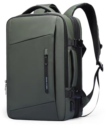 MARK RYDEN Zaino per laptop espandibile 25-40L, 17,3 pollici, zaino da viaggio impermeabile con porta di ricarica USB, zaino business da uomo, per regali di San Valentino
