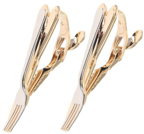 SAFIGLE 2pcs Unique Copper Tie Clips for Men Business Tie Holders Cutlery Design for Weddings Meetings and Formal Occasions Stylish Necktie Accessories