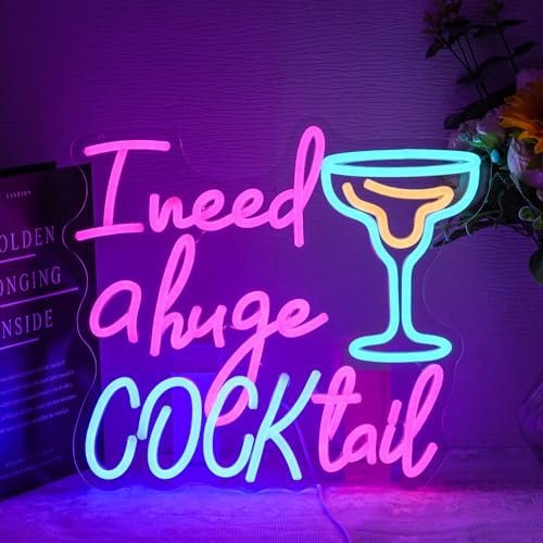 LMSIGNLY Cocktail Neon Schild für Wanddeko Letter Neon Licht Bar LED Schilder Bunte LED Lichter für Bar Küche Restaurant