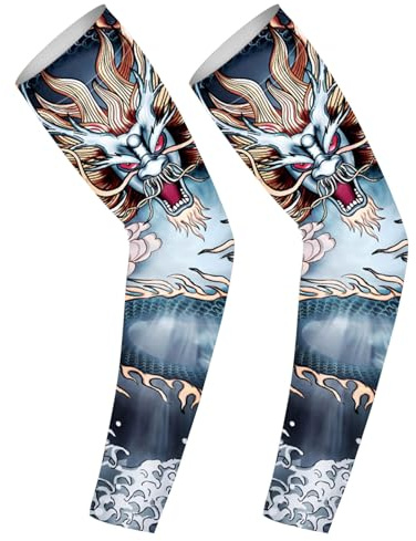 Genérico Mangas de brazo de protección solar - Mangas protectoras para brazos Body Art Arm | de tatuaje temporal Brazo de arte corporal, elasticidad suave Compresión solar Cubierta de brazo largo