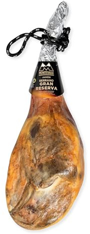 Montevalle Jamón Serrano Gran Reserva Entero con Hueso 7-8 kg | Curación Tradicional Mayor a 20 Meses | Pata Cerdo de Origen Español | Pieza Curada
