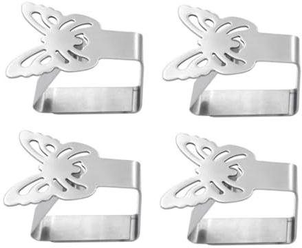 Alipis 4 Piezas Pinzas Sujeta Manteles Mesa Acero Inoxidable Gruesas Diseño Antideslizantes para Hogar Restaurante Bodas Picnics Fiestas