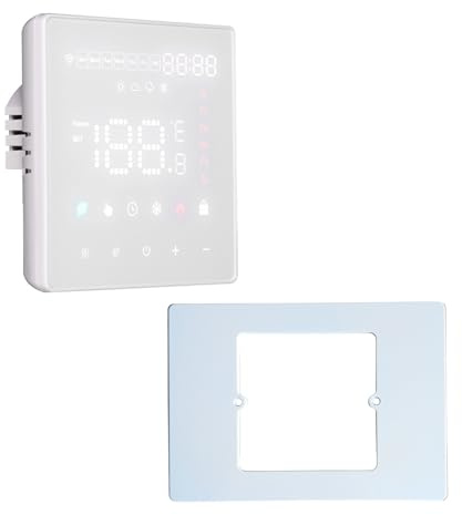 Termostato WiFi Touch Per Caldaia, 220V 3A, Bianco Quadrato, Adattatore Scatola Placca Da 503 A 502 Incluso, App Tuya/Smart Life