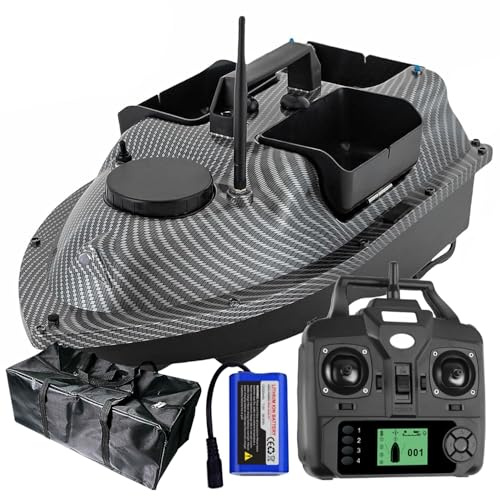 DYJD Appât de pêche avec GPS RC Appât de pêche avec télécommande 600 m Bateau de pêche avec GPS et télécommande LCD (fibre de carbone)