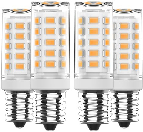 RuLEDne E14 LED Lampen Warmweiß 2700K, 4W Ersatz Für Halogenlampe 50W 60W, E14 LED Leuchtmitte AC 230V Mini Glühlampe, CRI 85+, Kein Flackern 650LM, Nicht Dimmbar, 4er Pack