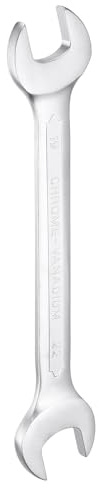 QUARKZMAN Doppelmaulschlüssel 19mm x 22mm Metrisch 15 Grad Schrägansatz Flacher Maulschlüssel Nickelbeschichtet Offener Schraubenschlüssel Für Autoreparatur Möbelmontage Silber