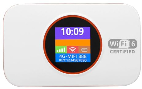 Asixxsix 4G LTE Routeur Hotspot Mobile, Routeur Portable WiFi 6 Modem avec Emplacement Carte SIM et Batterie 3000mAh pour Accueil Bureau, Supports jusqu'à 10 appareils (White)