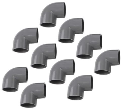 FACAIIO 90 raccordi in PVC per tubi dell'acqua, 50 mm di diametro, giunto a gomito in PVC-U, pressione di 10 bar, per piscine e sistemi di irrigazione, confezione da 10