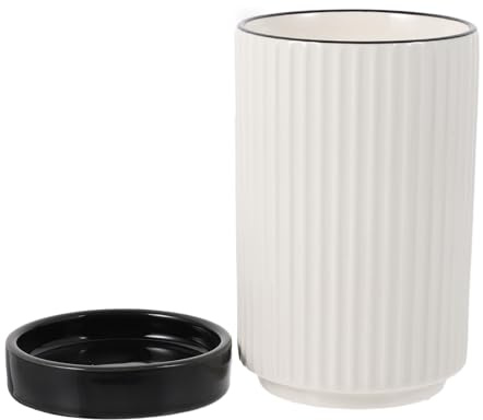 SWETRACE Contenedor para Cubiertos de Cerámica Blanco, Soporte Utensilios Cocina Función de Mantener Vajilla Seca y Apto para Lavavajillas, Adecuado Hogar