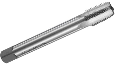 QUARKZMAN Taraud À Filet Droit, NPT 1/4-18 Outil De Taraudage Filetage Taraud À Fileter Pour Machine, Acier Rapide 6542 (HSS), Longueur 4 (100mm)