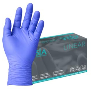 Gef Medica - 100 Guanti S in Nitrile Blu Violaceo LINEAR Senza Polvere, Guanti Monouso Ambidestri, DPI III Cat, Uso Medico Alimentare