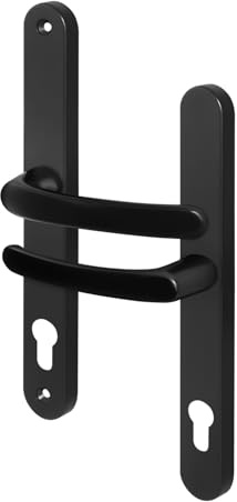 EAI Black UPVC Door Handles, 92mm PZ Centres, 240mm Screw to Screw