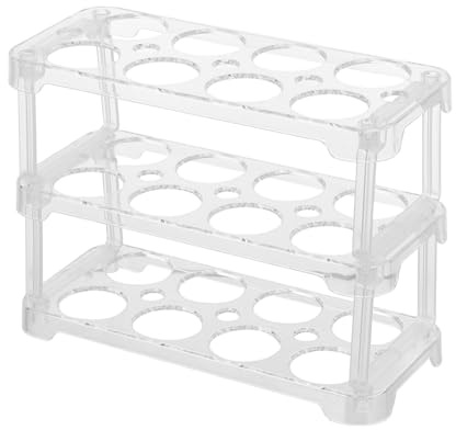 KALLORY Contenitore per Uova in Plastico Impilabile per Frigorifero Funzione Antiurto e Facile da Spostare, per Armadio o Mobile Cucina Colore Casuale