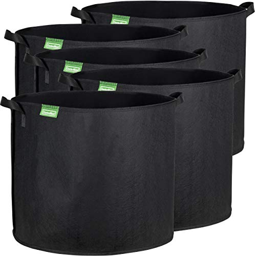 GardenMate 5X 95L Pflanzsack aus Vliesstoff Ø53.3cm Höhe 42cm - Blackline