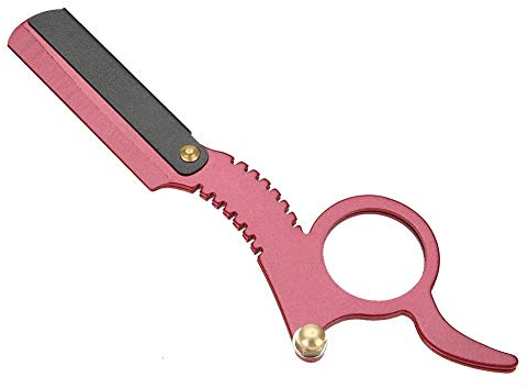 Barbero De Afeitar, Navaja Retra Clásica Con Borde Recto + Mango De Madera, Cuchillas Intercambiables, Set De Estilismo Multifunción Para Hombre Cuchilla De Afeitar Tradicional (Red)