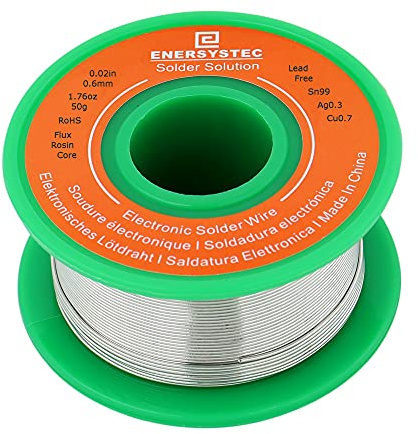 Solder Wire Rosin Core Lead Free OD0.02in (0.6mm) Flux 2.5% PB Free Sn99 Ag0.3 Cu0.7 Flow 0.11lb. for High Precision Electronics Soldering DIY Repair