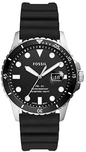 Fossil Herren Analog Quarz Uhr mit Silikon Armband FS5660