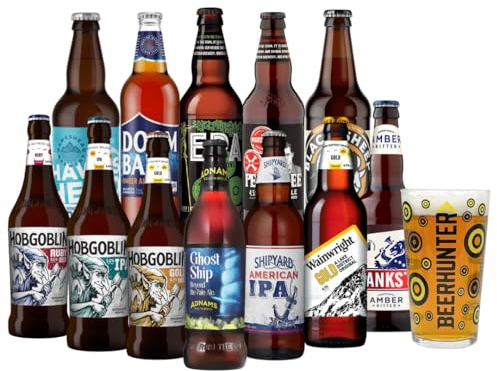 Best of British Real Ale Beer Mixed Case with Glass (12 Pack) - Premium Selection, Birthday Gifts for Men, For Her, Beer Gifts for Men, Men's Birthday Gifts, Beers and Lagers Offers