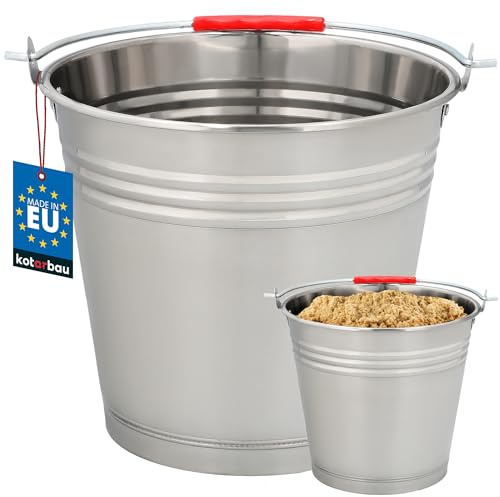 KOTARBAU® Metalleimer - 10 L - Lebensmittelecht - Blecheimer - Edelstahl Eimer - Putzeimer - Rostbeständig - Ascheeimer - Eimer aus Stahl