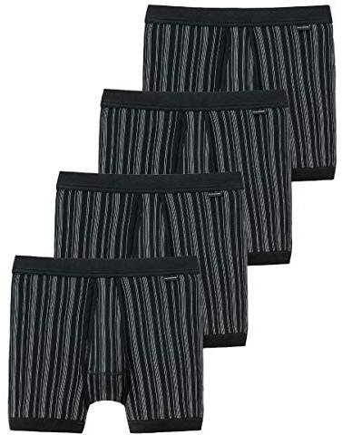 Schiesser - Original Classics Feinripp - Unterhose kurz mit Eingriff - 172695-4er Pack (7 Schwarz)