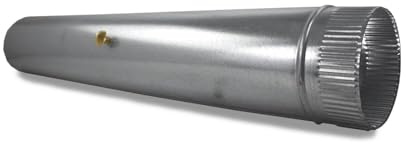 CAEXVEN Tubo con Llave Reguladora para chimeneas en Acero Galvanizado Longitud 1 m - Serie lisa - 150 mm