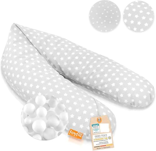 joyfill® Stillkissen Mikroperlen 190cm I Schwangerschaftskissen - Made in Germany I Ideal zum Schlafen & Stillen Dank & Bequemer Füllung I Stillkissen XXL