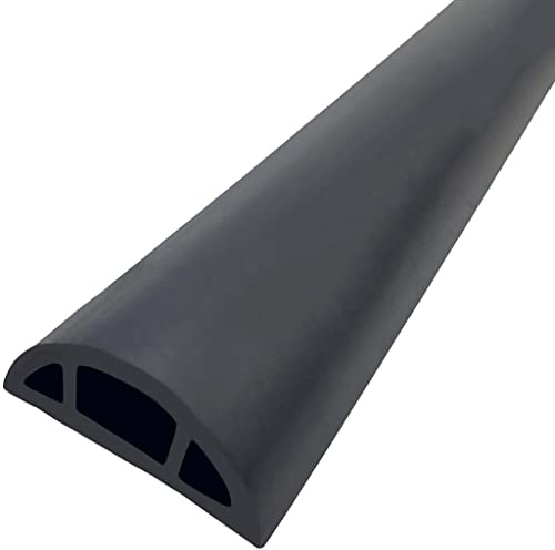 DXIUMZHP Cache-câble De Plancher Demi-Cercle À Usage Domestique Passe Câble Sol Souple, Matériau Souple en PVC Coupe Facile Floor Cable Cover Cords，Anti-Pas Et Anti-Stress (Color : Black, Size : 3m)