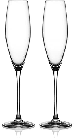 DIAMANTE Crystal Glasses - Plain Undecorated Premium Crystal - Neo (2, Champagne Flute) Champagne Glasses, Prosecco Glasses, Cava Glasses Set of 2 in Gift Box