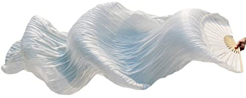 1 Paar/1 Stück Kunstseide Bauchtanz Schleier Fächer Rippen handgefertigt gefärbt Leistung lange Fächer Bauchtanz Kunstseide Fans Figur 3 1 Stück rechte Hand 150 cm