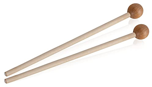 Classic Cantabile MG1818W Glockenspielschlägel Paar, Stiel aus Ahorn | Runder Holz-Kopf aus Buche, Gesamtlänge: 18 cm, Kopfdurchmesser: 18 mm, Stieldurchmesser: 6 mm, Mit Holzkopf