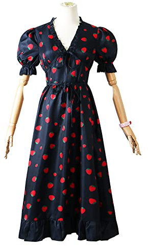 OSIAS Spy Family Traje de Cosplay de Anya Disfraz Anya Forger Vestir Fresa Negra(150)