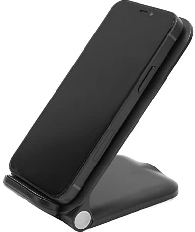 Foldable Wireless Charging Stand, 15W Qi Fast Wireless Charger for Phone13 12 11 Pro mini SE 11 X XS XR for S21 Ultra 20 10 Note 10(Black)