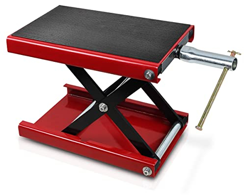 Motorrad Heber Motorradhebebühne 500kg Scherenwagenheber aus Stahl Motorradheber mit Breites Deck und Kurbel für Motorräder, Geländefahrzeuge, Dirtbikes