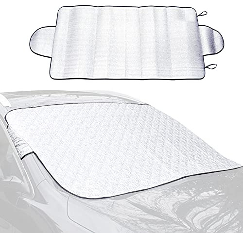 Luckyki Funda Protectora Parabrisas, Cubierta del Parabrisas del Coche, Parabrisas Coche, Protege Hielo Nieve Escarcha Polvo Rayos UV, Protector Solar para Luna Delantera 150x70cm