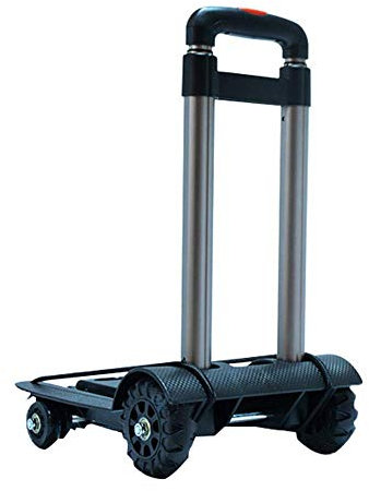 Handkarre, faltbar, Transportwagen – 40 kg tragend, Stange aus Aluminiumlegierung, verstellbare Zugstange, Gepäckwagen, geeignet zum Einkaufen, Gepäck, Reisen, Umziehen, zusammenklappbarer Einkaufswag