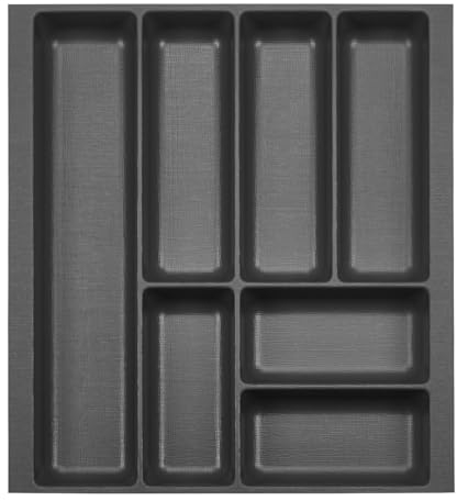 Orga-Box 2 Besteckeinsatz Tiefe: 461 x Breite: 409 mm anthrazit mit Canvas Struktur für 50er Nobilia Schublade bis 07/2012 (BITTE MESSEN SIE IHR SCHUBLADENINNENMAß!)