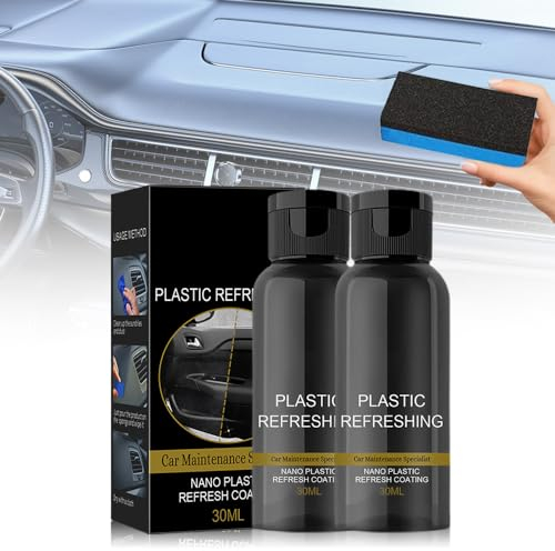 Reparaturmittel für Autokunststoffe, Revitalisierendes Beschichtungsmittel für Kunststoffe, Plastic Revitalizing Coating Agent, Kunststoff Auffrischer für Autokunststoffe (30ml 2Stück)