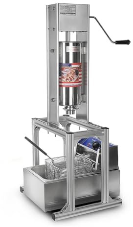 Macchina per Churros Commerciale, Macchina per Churros per Ciambelle da 5 Litri, Attrezzatura per Snack per Macchina per Churros per Ciambelle Spagnole Verticali in Acciaio Inossidabile