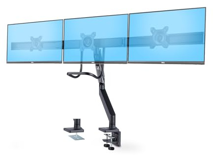 StarTech Monitorhalterung 3 Monitore 27 Zoll, VESA (3M1A3SG-MONITOR-ARM) | 75x75, 100x100, Tischhalterung, Höhenverstellbar, Schwenkbar, Neigbar, Klemme, Tülle
