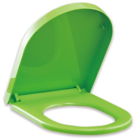 Dazzluxe Bunter Toilettensitz, Sicherer Toilettendeckel Aus PP-Material, Leiser Toilettensitz Mit Absenkautomatik Und Um 360° Verstellbarem Scharnier, Oben Befestigt, Einfache Reinigung,Grün