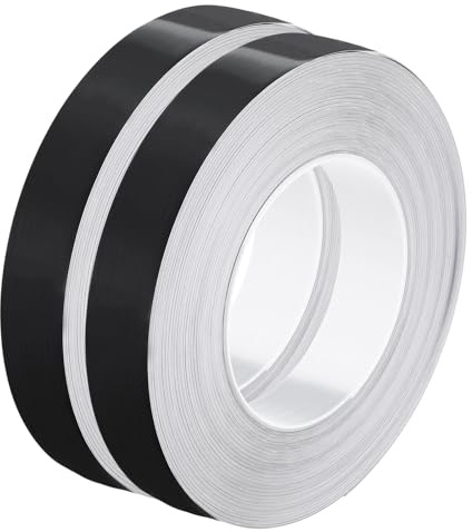 sourcing map Lot de 2 bandes adhésives pour carrelage de sol, lignes en feuille d'aluminium métallique, 2,5 cm x 50 m, autocollant décoratif pour sol mural, ruban d'étanchéité étanche pour armoire de