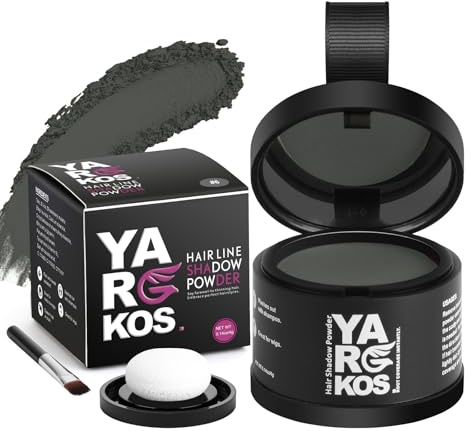 Yargkos- Retoque de raíces: logre líneas de cabello impecables y hermosas con nuestro polvo para sombras de cabello gris Yargkos especialmente formulado. Diseñado para mezclarse a la perfección con su