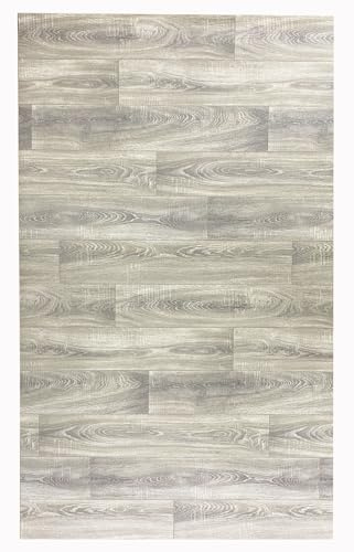 Alfombra Vinílica Efecto parquet Cocina Salón - Varios Tamaños - (Textura Madera Nogal 100x100 cm), Lavable Antideslizante, Revestimiento Suelo y Resistente Salon baño hogar Cocina Pasillo